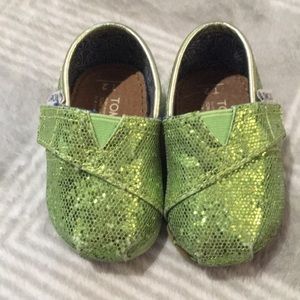 Lime Green Sparkly Toms